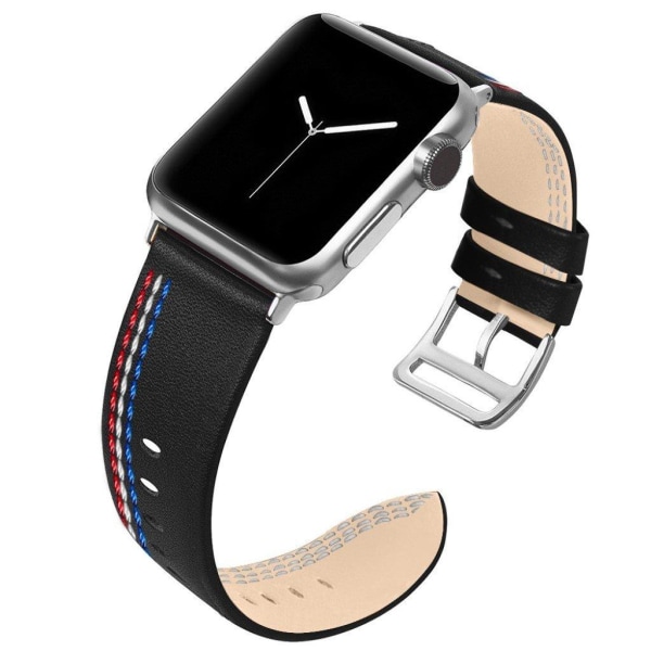 Apple Watch Series 4 40mm ægte læder Urrem - Sort Black