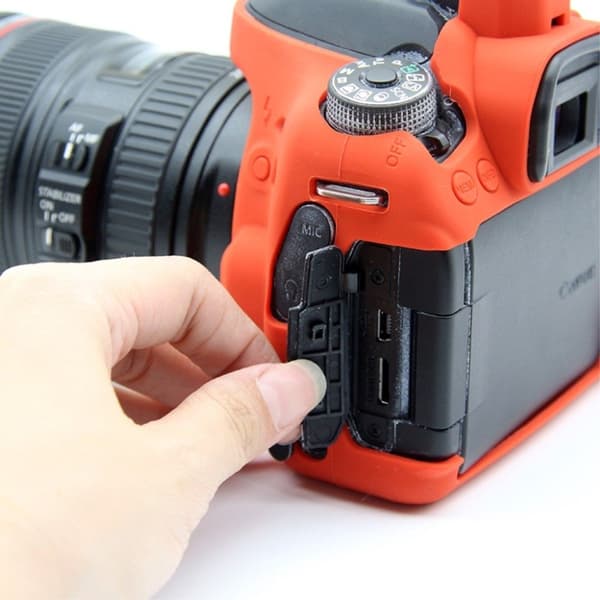 Canon EOS 80D blød silikone protecive etui - Rød Red