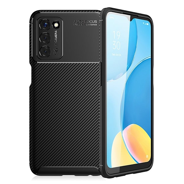 Carbon Shield Oppo A55 kotelot - Musta Black