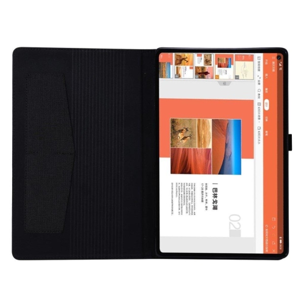 Lenovo Tab M10 FHD Plus cloth theme leather case - Black Black