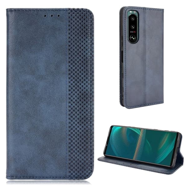 Bofink Vintage läder Sony Xperia 5 III fodral - Blå Blå