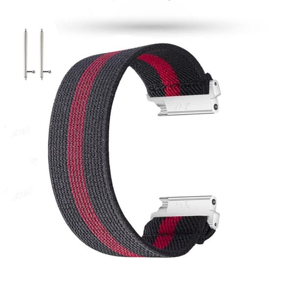 Huawei Watch GT 2 42mm farvet nylon-urrem - Sort / Rød Black