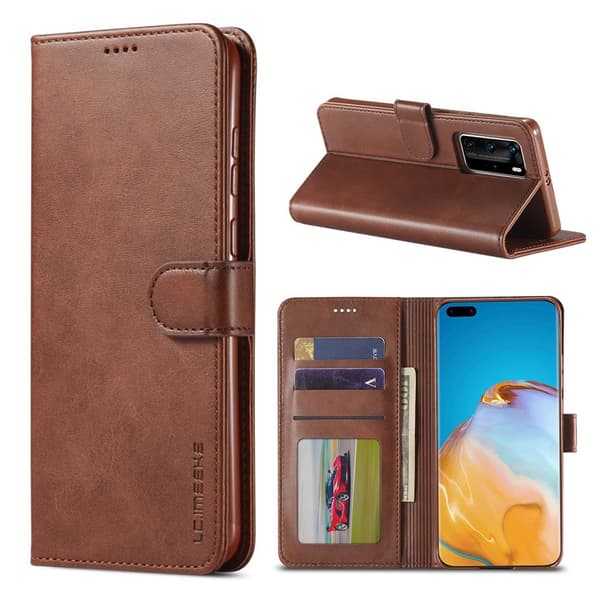 LC.IMEEKE Huawei P40 Pro Flip kotelot - Kahvi Brown
