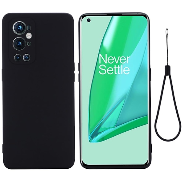 Matte Liquid OnePlus 9 Pro silikone cover - Sort Black
