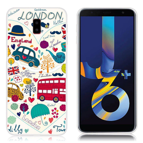 Samsung Galaxy J6 Plus (2018) kuviollinen joustava takasuoja kuori silikooni muovista - Lontoo Kuviot Multicolor