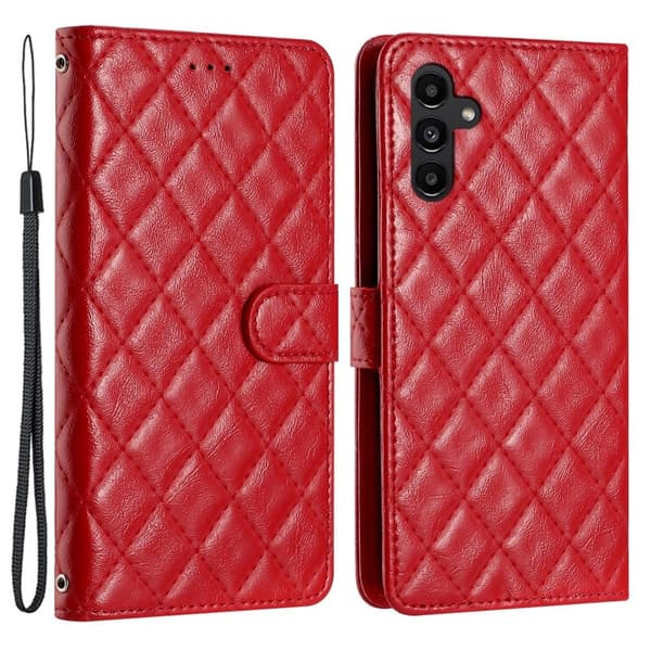 Funktionelt Samsung Galaxy A35 rombe etui med pung - Rød Red