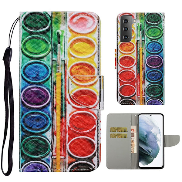 Wonderland Samsung Galaxy S21 FE Flip etui - Paint tray Multicolor