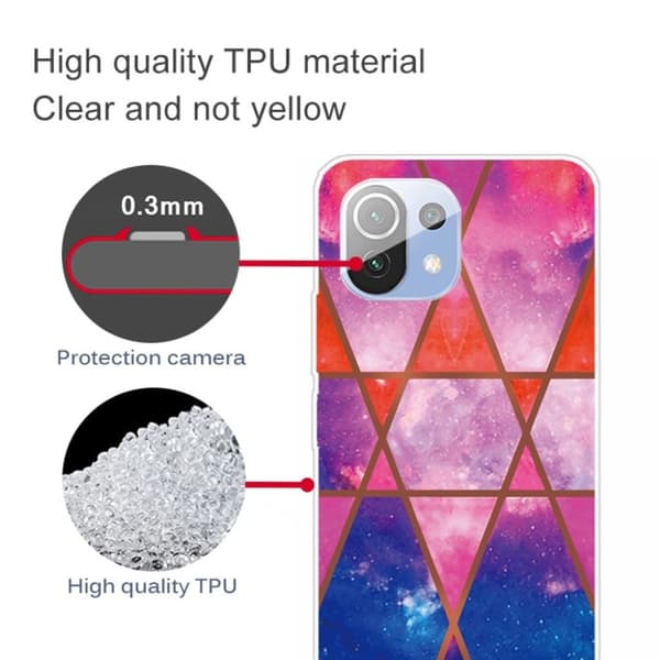 Marble Xiaomi Mi 11 Lite 5g / 11 Lite Etui - Rose / Orange / Blå Multicolor