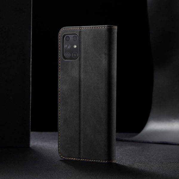 Jeans Samsung Galaxy A72 5G flip case - Musta Black