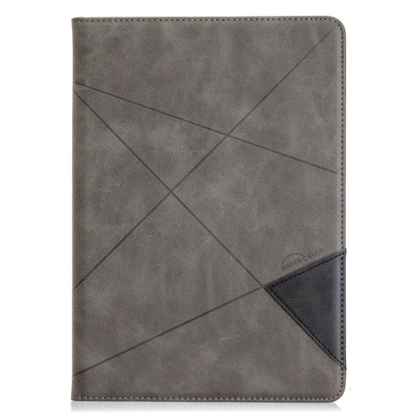 iPad 10.2 (2021) / (2020) / Air (2019) geometric pattern leather Silvergrå