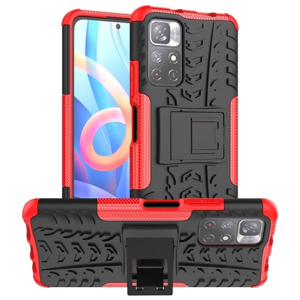 Offroad Xiaomi Redmi Note 11 / Xiaomi Poco M4 Pro 5G skal - Röd Röd