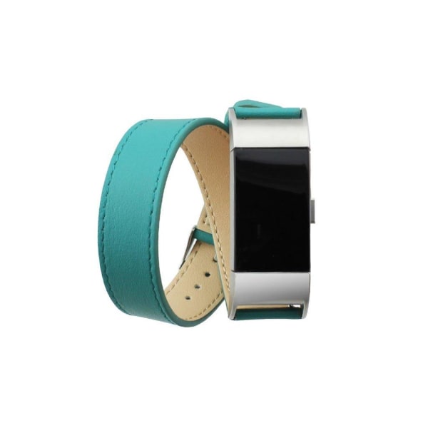 Fitbit Charge 2 ersättnings läder klockarmband - Grön Grön