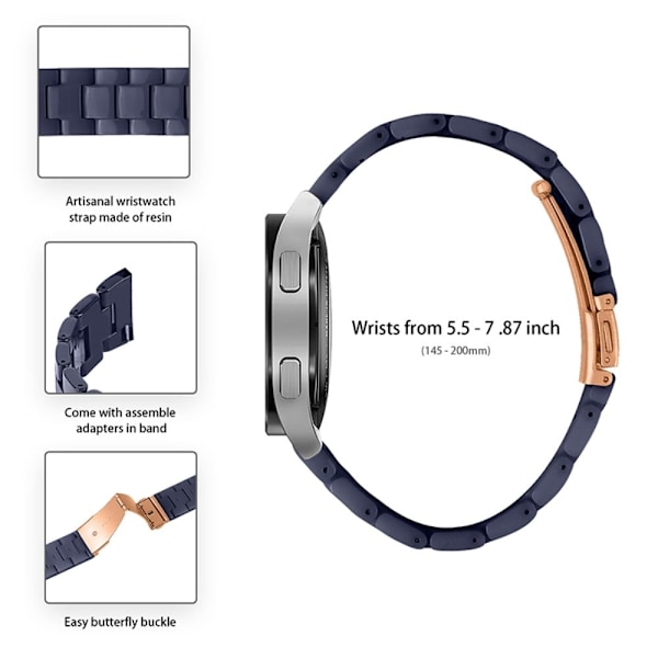 22 mm klockarmband i resinmodell för Fossil-klocka - Midnattsblå Blå