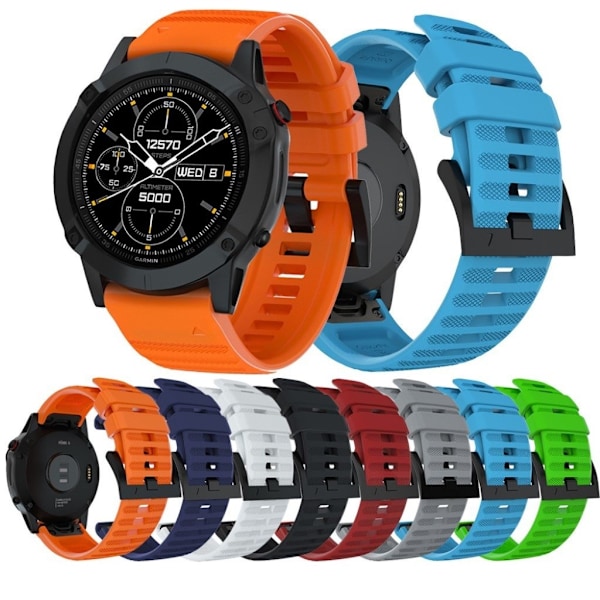 Garmin Fenix 6 / Fenix 5 Plus / Fenix 5 / Forerunner 935 / Quatix 5 / Quatix 5 Sapphire / Approach S60 / Instinct silikone Urrem - Sort Black