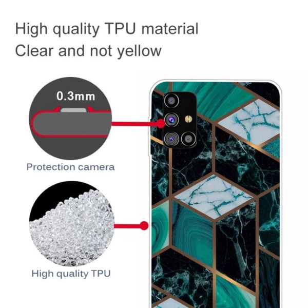 Marmormotiv Samsung Galaxy M51 skal - Smaragd Marmor Grön