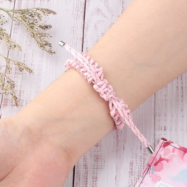 Xiaomi Mi Smart Band 6 / 5 nylonflettet urrem - Lyserød Pink