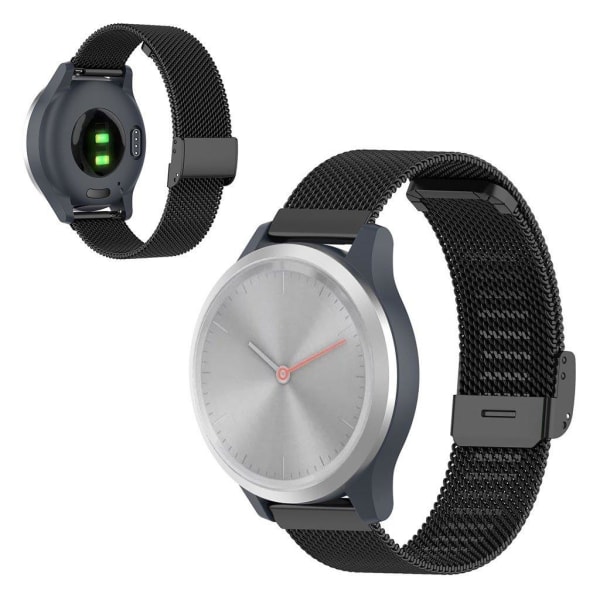 Garmin Vivomove 3s / Vivoactive 4S ruostumattomasta teräksestä valmistettu ranneke - Musta Black