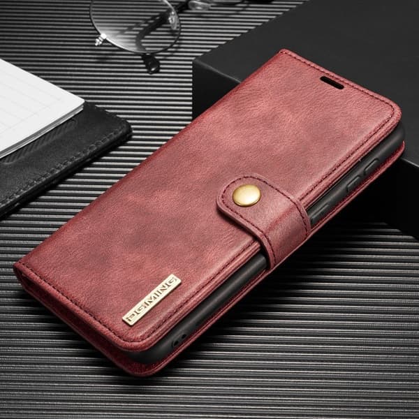 DG.MING Samsung Galaxy S21 FE 2-in-1 Wallet Case - Rød Red