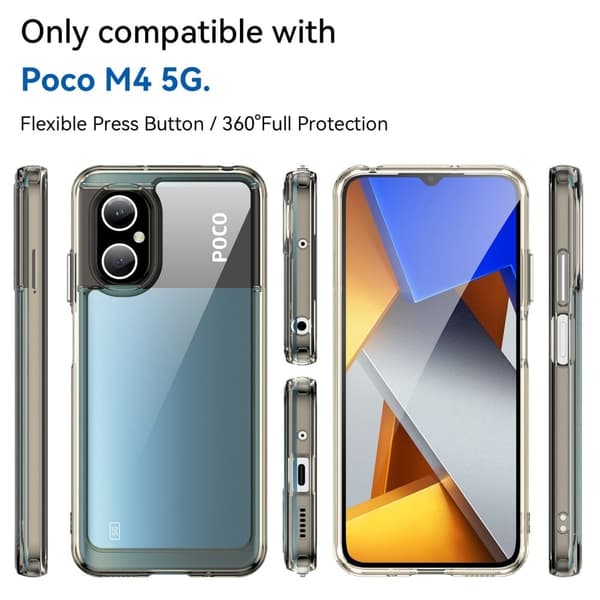 Xiaomi Poco M3 Pro / Xiaomi Poco M3 Pro 5G / Xiaomi Redmi Note 10 5G / Xiaomi Redmi Note 10T 5G smart telefonskal i akryl - Transparent Grå Silvergrå
