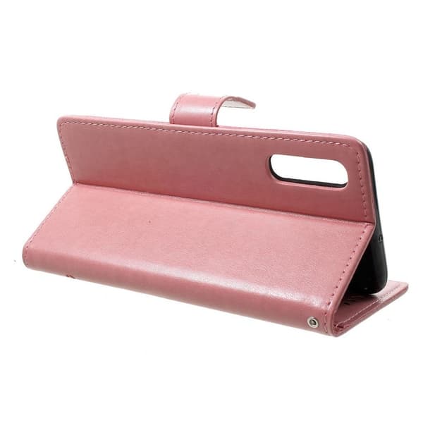 Samsung Galaxy A70 forlaget butterfly læretui - Pink Pink