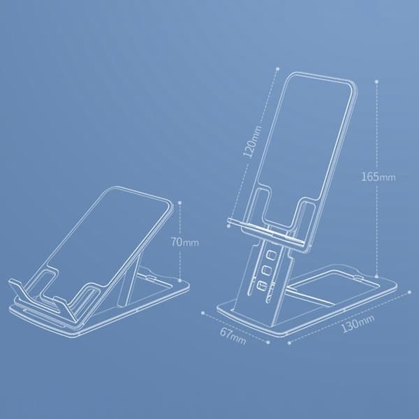 Universell justerbar sammenleggbar telefonholder - Hvit White