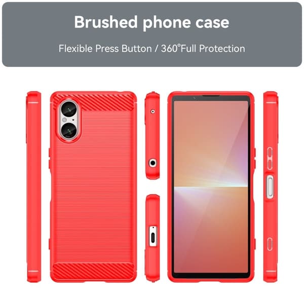 Carbon Flex Suojakotelo Sony Xperia 5 V - Punainen Red