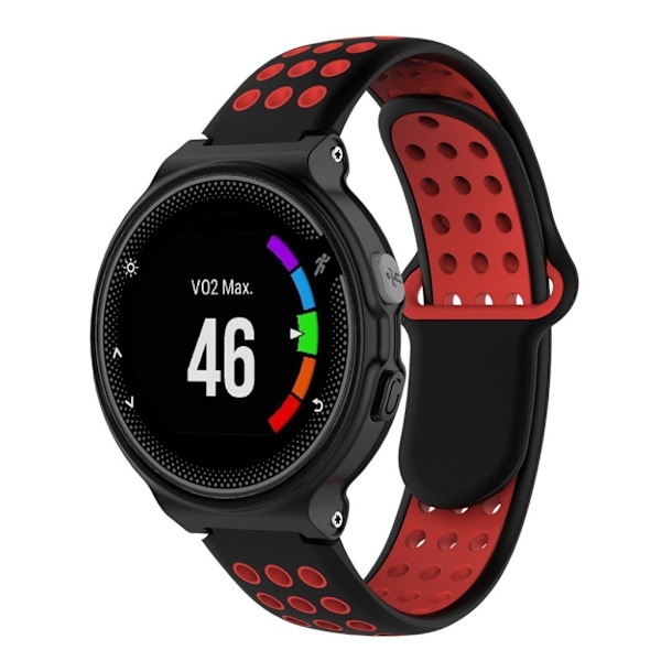 Garmin Forerunner kaksivärinen silikoni kellon ranneke - Musta / Punainen Multicolor