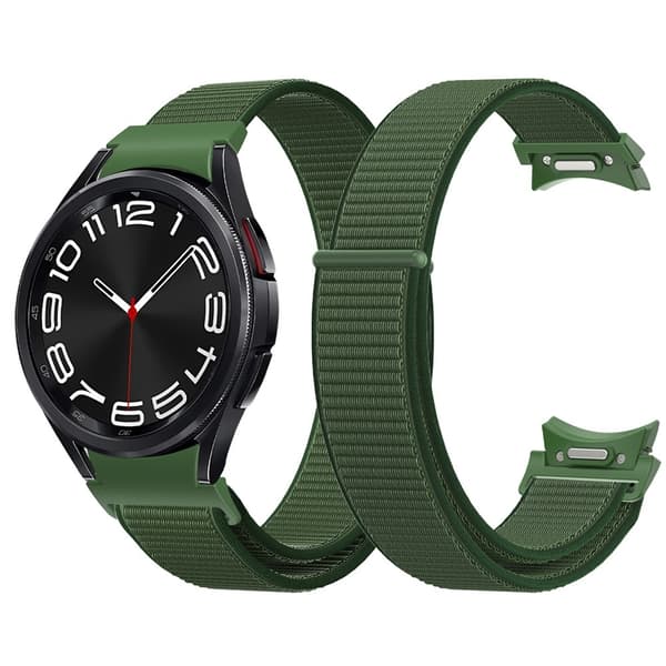 Samsung Galaxy Watch 6 / 5 / 4 nailonhihna - Harmaa Silver grey