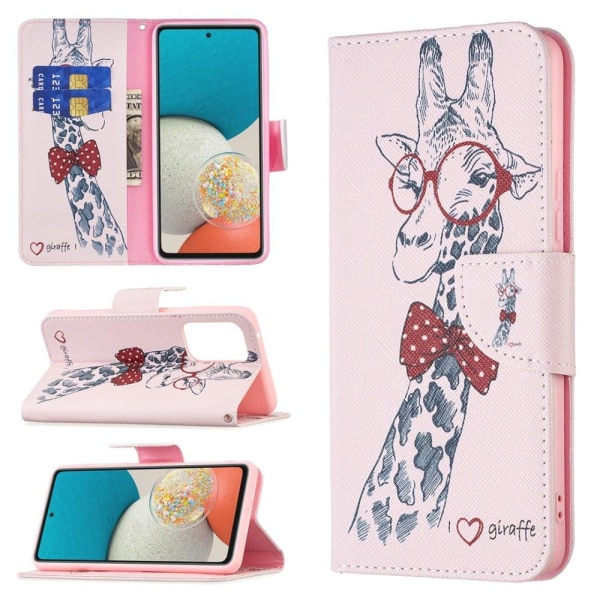 Wonderland Samsung Galaxy A53 5G Flip Etui - Giraf Pink