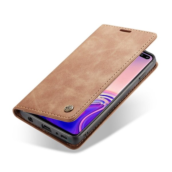 CASEME Samsung Galaxy S10 Plus plånboksfodral med magnetstängning - brun Brun