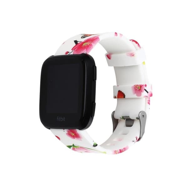 Fitbit Versa klokkereim av fleksibel silikon med blomster mønster - stil C Multicolor