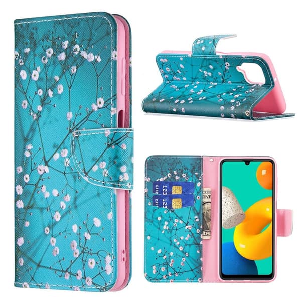Wonderland Samsung Galaxy M32 flip etui - Blommeblomst Blue