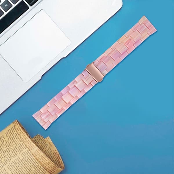 22 mm klockarmband i resinmodell för Fossil-klocka - Sidenrosa Rosa