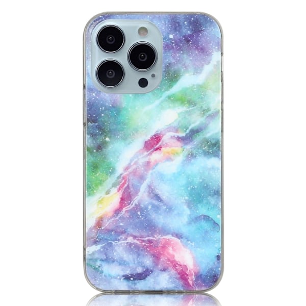 Marmormotiv iPhone 14 Pro skal - Stjärnklar Himmel multifärg