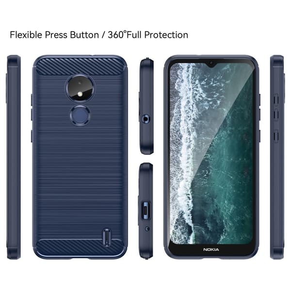 Carbon Flex Nokia C21 deksel - Blå Blue