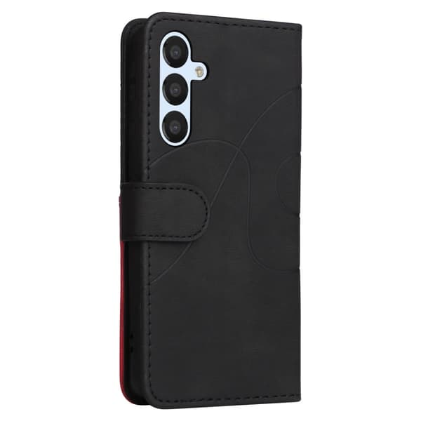 Teksturert læretui med stropp for Samsung Galaxy A54 - Svart Black