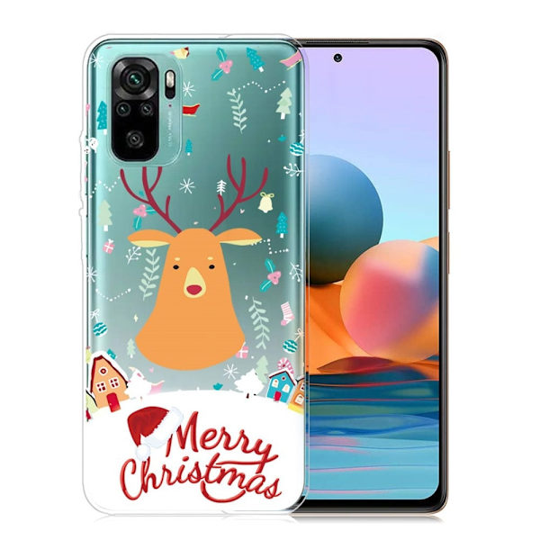 Juleetui til Xiaomi Redmi Note 10S / Redmi Note 10 - Snefelt Og Elg Multicolor