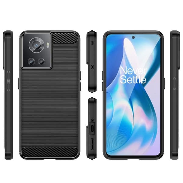Carbon Flex OnePlus 10R / OnePlus Ace deksel - Svart Black