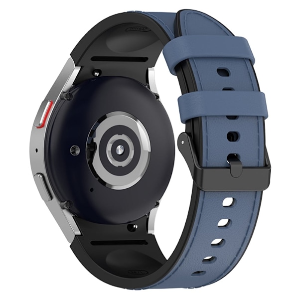 Samsung Galaxy Watch 5 / 4 / 3 (41mm) silikone i læder urrem med sort spænde - Sort Størrelse: L Blue