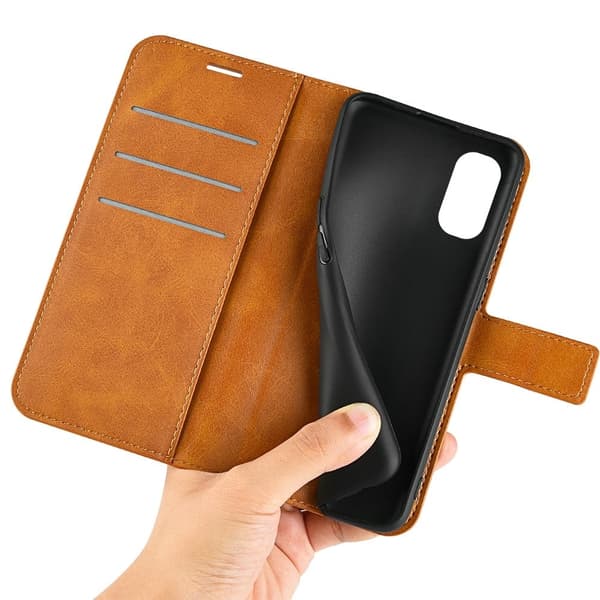 Lompakko Nahkakotelo For Motorola Moto E30 / E40 - Keltainen Yellow