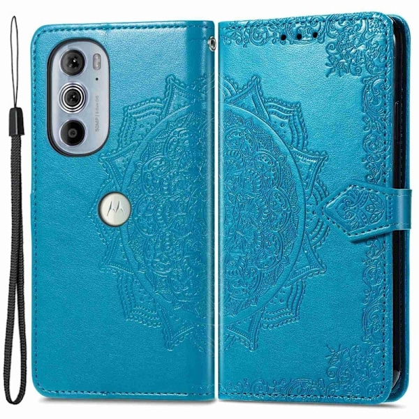 Mandala Motorola Edge 30 Pro Flip Etui - Blå Blue