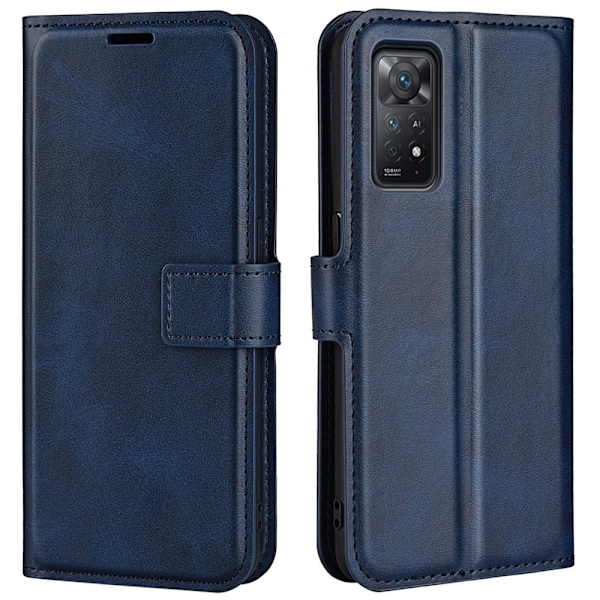 Hållbart konstläder Xiaomi Redmi Note 11S 5G / Xiaomi Redmi Note 11 Pro fodral med plånbok - Blå Blå