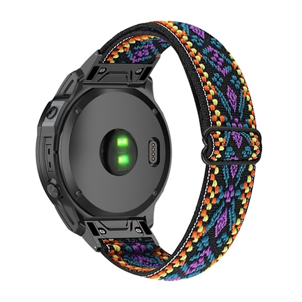 Elastisk, åndbar nylon-urrem til Garmin-ur - Lilla Multicolor