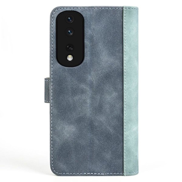 Two-color leather flip case for Honor 80 Pro - Blue Blue