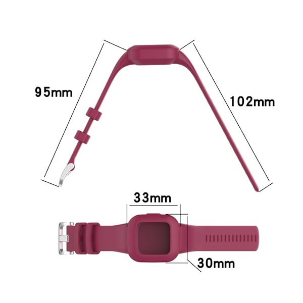 Garmin Vivofit Jr 3 silikonikellon hihna - Viininpunainen Red