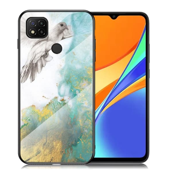 Fantasy Marble Xiaomi Redmi 9C Cover - Flying pigeon marmor Multicolor