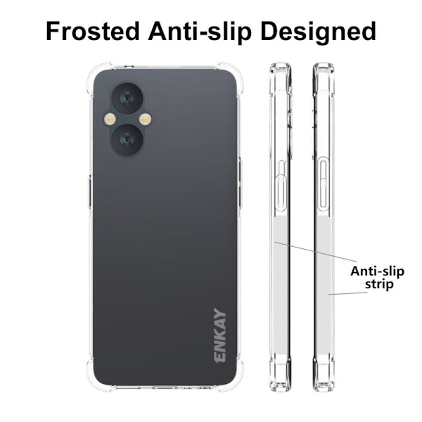 ENKAY klart faldsikkert etui til OnePlus Nord N20 5G Transparent