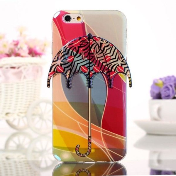 3D-paraply (røde læber og zebrastriber) iPhone 6 cover Multicolor