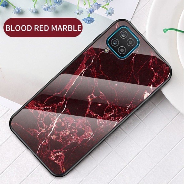 Fantasy Marble Samsung Galaxy A12 5G cover - Blood rød marmor Red