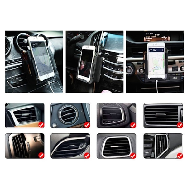 Universal opbevaringsboks i læder til bilen - Grå Silver grey